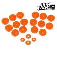 HB RACING HB112790 SHOCK PISTON SET (4X1.2MM/1.3MM/1.4MM/BLANK) 