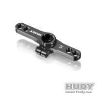 HUDY 293443 ALU CLAMP THROTTLE SERVO HORN - FUTABA, SAVÖX - OFFSET 2-HOLE M3 -25T - 293443
