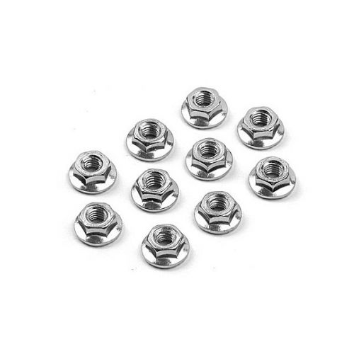 CAP-854-10 4mm FLANGED WHEEL NUT (10 pcs)
