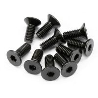 HB RACING HB94529 FLAT HEAD SCREW M4x10mm (HEX SOCKET/10pcs) 