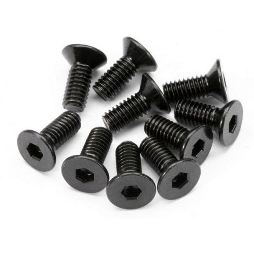 HB RACING HB94529 FLAT HEAD SCREW M4x10mm (HEX SOCKET/10pcs) 