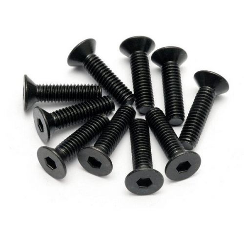 HB RACING HB94531 FLAT HEAD SCREW M4X15MM (HEX SOCKET/10PCS)
