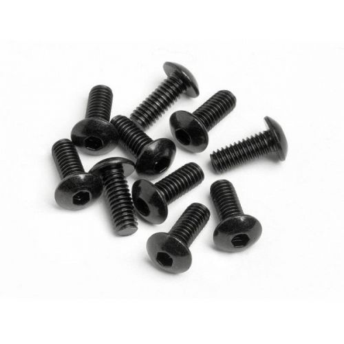 HB RACING HB94554 BUTTON HEAD SCREW M4x10mm (HEX SOCKET/10pcs) 