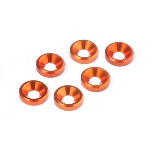 HB RACING HB113171 CONE WASHER M4 (ORANGE/6pcs) 