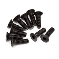 HB RACING HBZ083 FLAT HEAD SCREW M3x10mm (HEX SOCKET/10pcs) 
