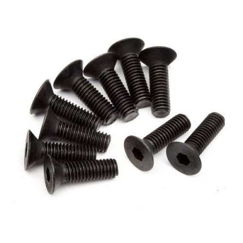 HB RACING HBZ083 FLAT HEAD SCREW M3x10mm (HEX SOCKET/10pcs) 