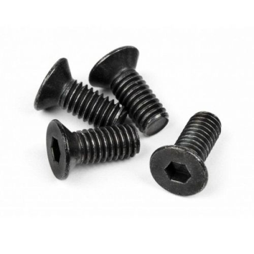 HB RACING HBZ307 FLAT HEAD SCREW M4X10MM (HEX SOCKET/THIN TYPE/4PC) 